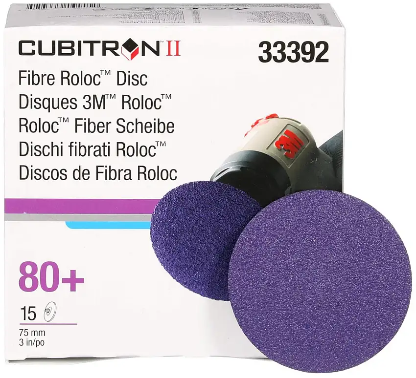 3M 2.953" 80+ Grit Cubitron II Fiber Disc