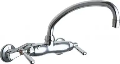 Chicago Faucets 445-L9ABCP Wall-Mounted Manual Sink Faucet with Adjustable Centers