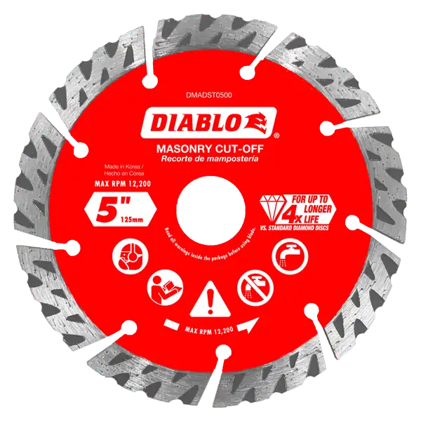 Diablo DMADST0500 5 in. Diamond Segmented Turbo Cut-Off Discs for Maso