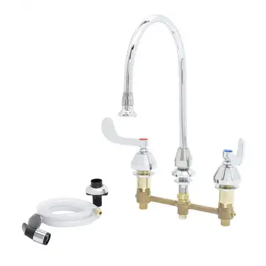 T&S Brass B-2347 Easy Install Lavatory Faucet W/ Hose Spray