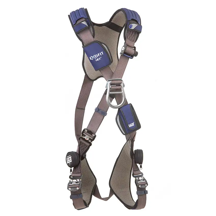3M DBISALA Large ExoFit NEX Cross OverFull Body Style Harness With TechLite Aluminum Back And Front DRing DuoLok Quick Connect Leg Strap Buckle Torso Adjuster Back And Leg Comfort Padding