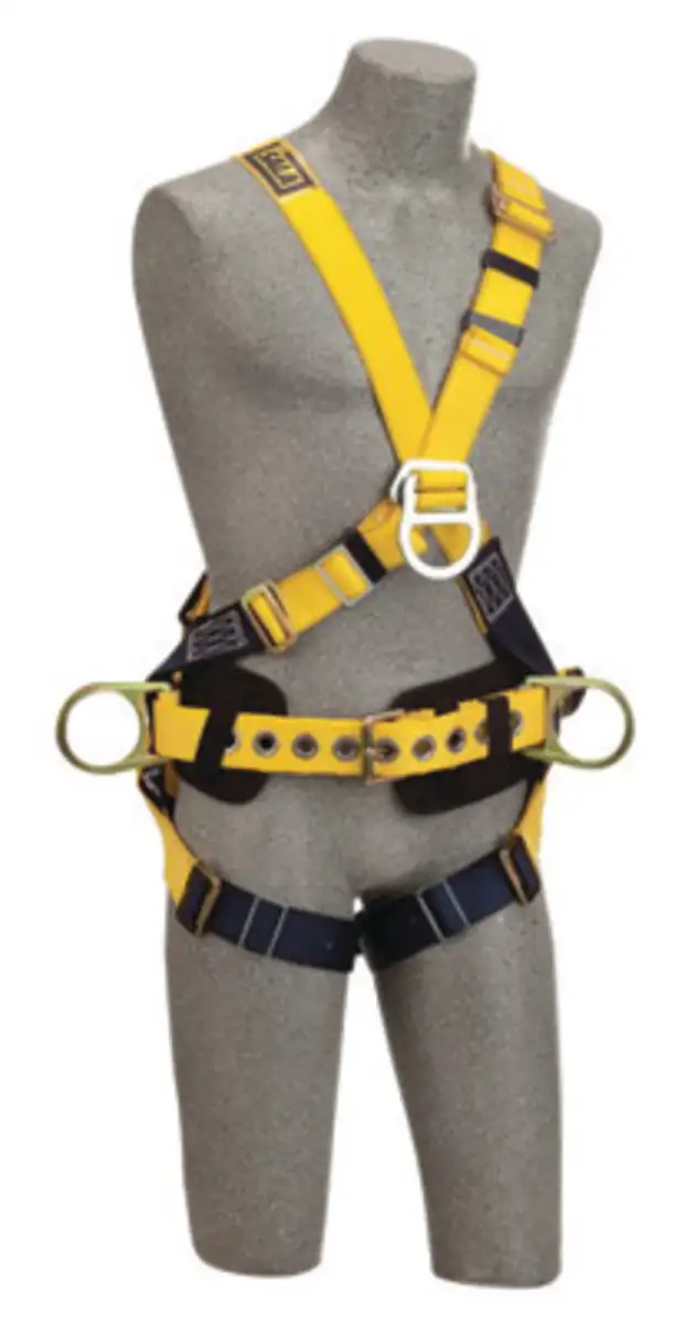 3M DBISALA XLarge Delta NoTangle ConstructionCross OverFull Body Style Harness With Back Front And Side DRing Body Belt With Pad And PassThru Leg Strap Buckle