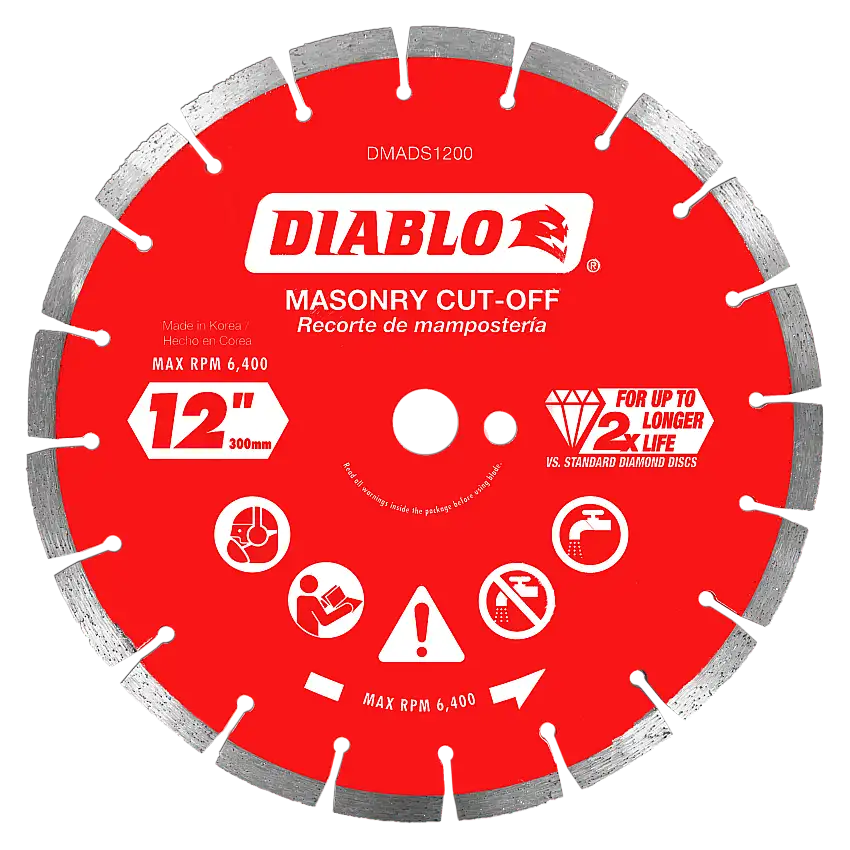 Diablo DMADS1200 12 in. Diamond Segmented Cut-Off Discs for Masonry