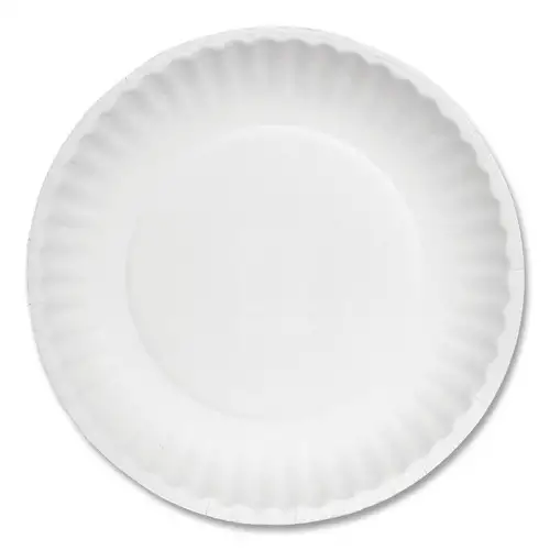 AJM Packaging Corporation 6 in. Diameter Paper Plates - White (100/Pack, 10 Packs/Carton)