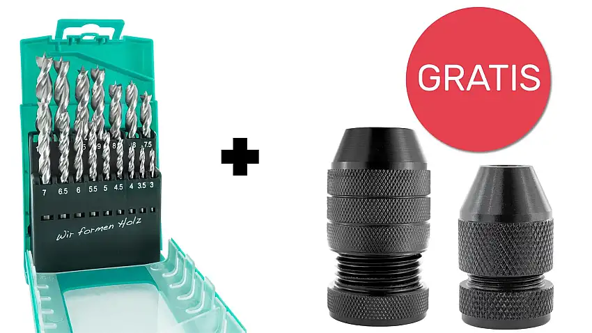16-piece PLUS drill bit set & drill stop set