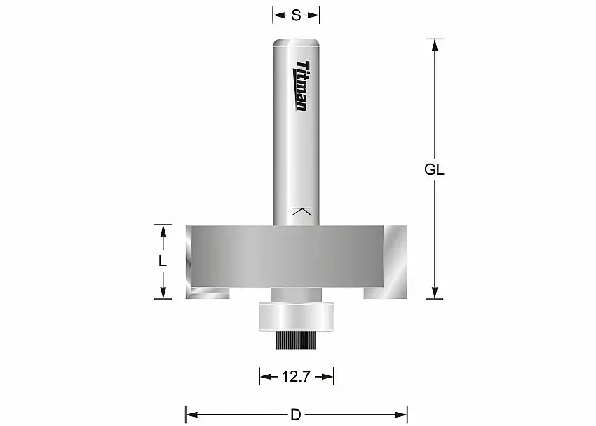 Rebate milling cutter with ball bearing Ø38 mm