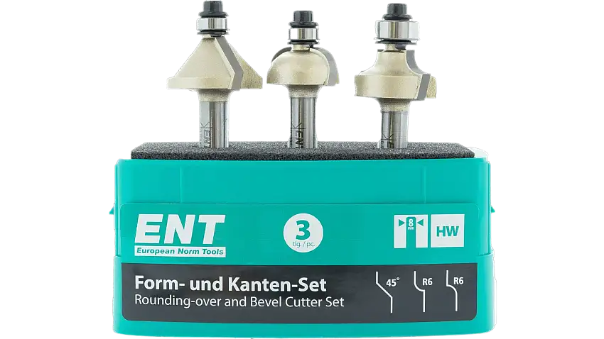 ENT Moulding and edge router cutter set - 3 pieces