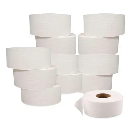 GEN 3.3 in.x 1000 ft. Septic Safe 2-Ply JRT Jumbo Bath Tissue - White (12 Rolls/Carton)