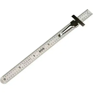 General Tools 300/1 6" Precision Stainless Steel Flexible Ruler with Pocket Clip (32036)