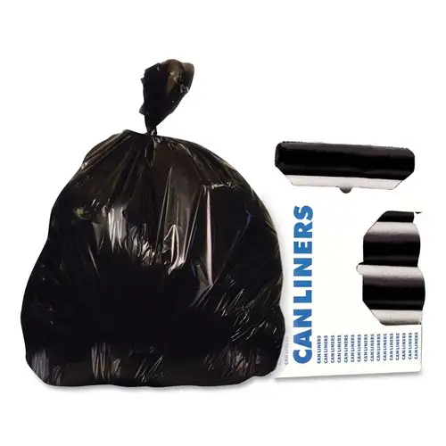 Heritage 38 in. x 58 in. 60 gal. 2 mil Reprocessed Resin Can Liners - Black (100/Carton)