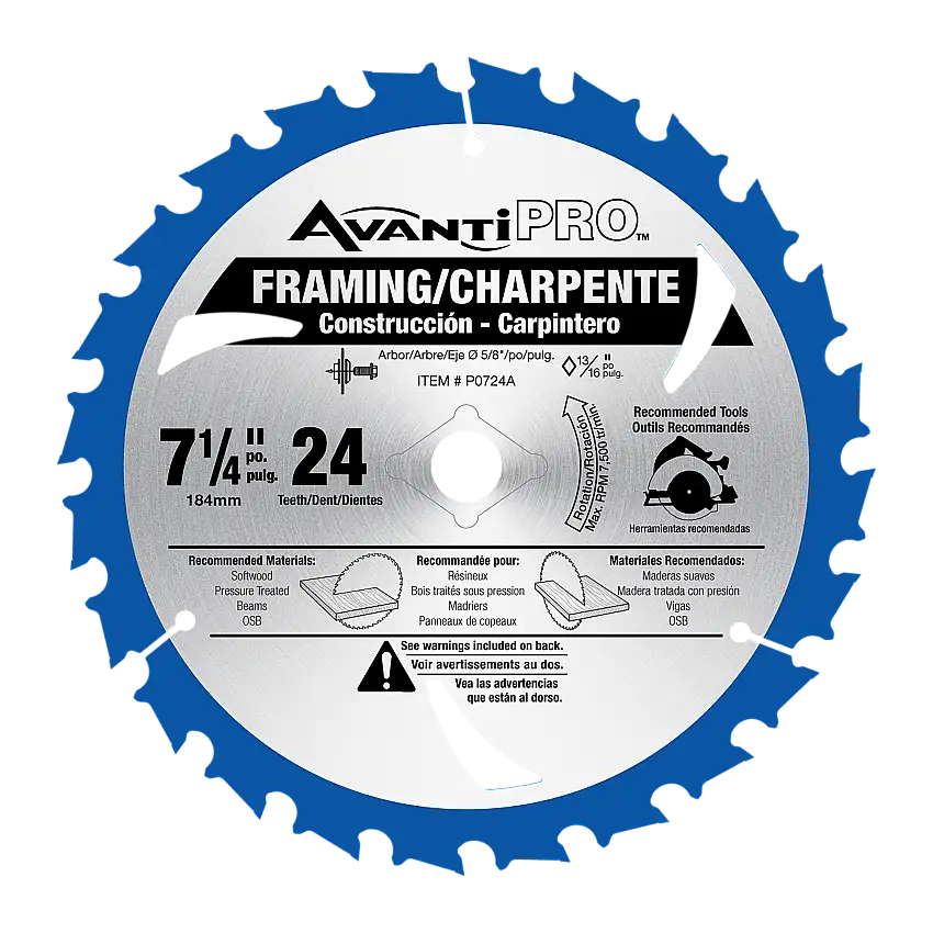 Avanti P0724A Pro 7-1/4" X 24T Bulk