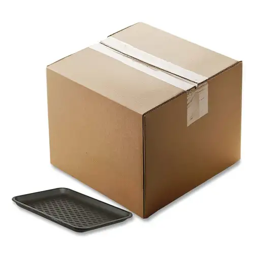 Pactiv Corp. 51P910S 10.88 in. x 5.88 in. x 0.69 in. No. 10S Foam Supermarket Tray - Black (500/Carton)