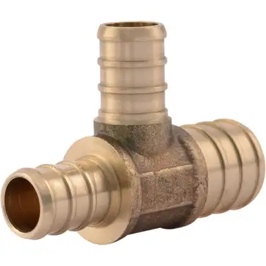SharkBite UC454LFA 3/4" x 1/2" x 1/2" Barbed Brass Reducing Tee for PEX