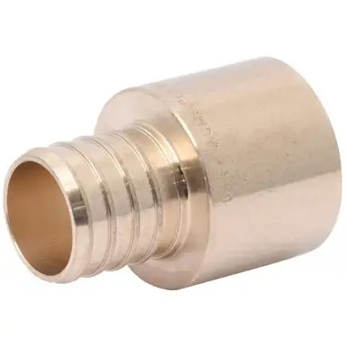 SharkBite UC605LFA 1" Barb x 1" Female Brass Sweat Adapter for PEX to Copper Pipe