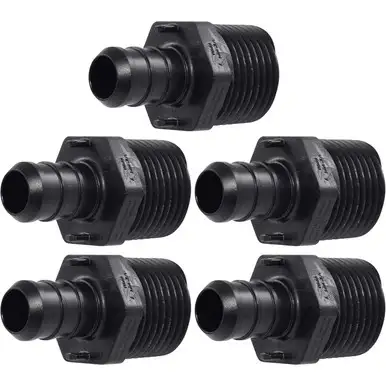 SharkBite UP120A5  1/2" Barb x 1/2" MNPT Poly Male Connector for PEX - 5 per Package