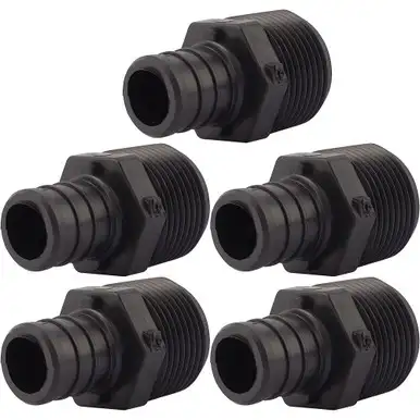 SharkBite UP134A5  3/4" Barb x 3/4" MNPT Poly Male Connector for PEX - 5 per Package