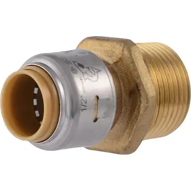 SharkBite Max UR116A 1/2" Push-to-Connect x 3/4" MNPT Brass Male Reducing Adapter for PEX