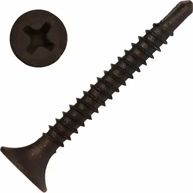 Screw Products DW-08258D-1 Black Phillips Bugle Head #8 x 2-5/8" Drywall Screws with Self-Drill Point - 1-lb Jar (approx. 87)