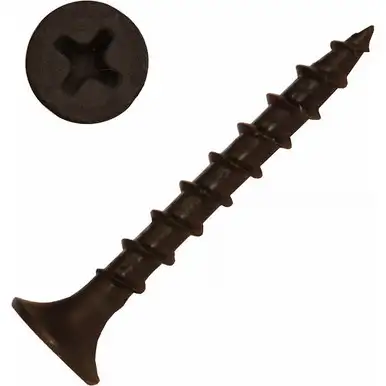 Screw Products DW-6114C Black Phillips Bugle Head #6 x 1-1/4" Drywall Screws with Sharp Point - 8000 per Pail