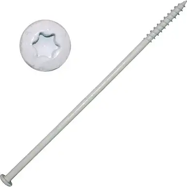 Screw Products GTR147W50 White #14 x 7" (T30-Drive) Ceramic Coated Gutter Screws - 50 per Box