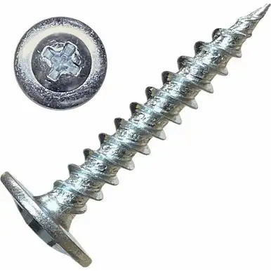 Screw Products MT-08100S-1 Specialty #8 x 1" Phillips Drive Modified Truss Head K-Lath Screws with Sharp Point - 1-lb Jar (approx. 211)