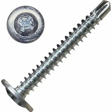 Screw Products MT-08114D-1 Specialty #8 x 1-1/4" Phillips Drive Modified Truss Head K-Lath Screws with Self-Drill Point - 1-lb Jar (approx. 161)