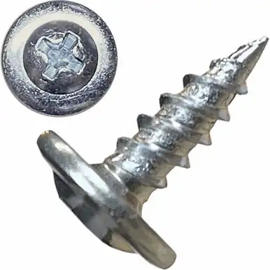 Screw Products MT-0812S-1 Specialty #8 x 1/2" Phillips Drive Modified Truss Head K-Lath Screws with Sharp Point - 1-lb Jar (approx. 250)