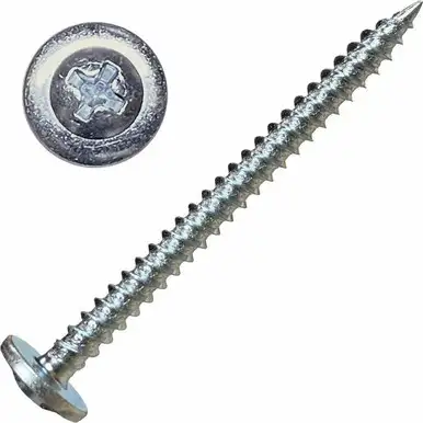 Screw Products MT-08200S-1 Specialty #8 x 2" Phillips Drive Modified Truss Head K-Lath Screws with Sharp Point - 1-lb Jar (approx. 104)
