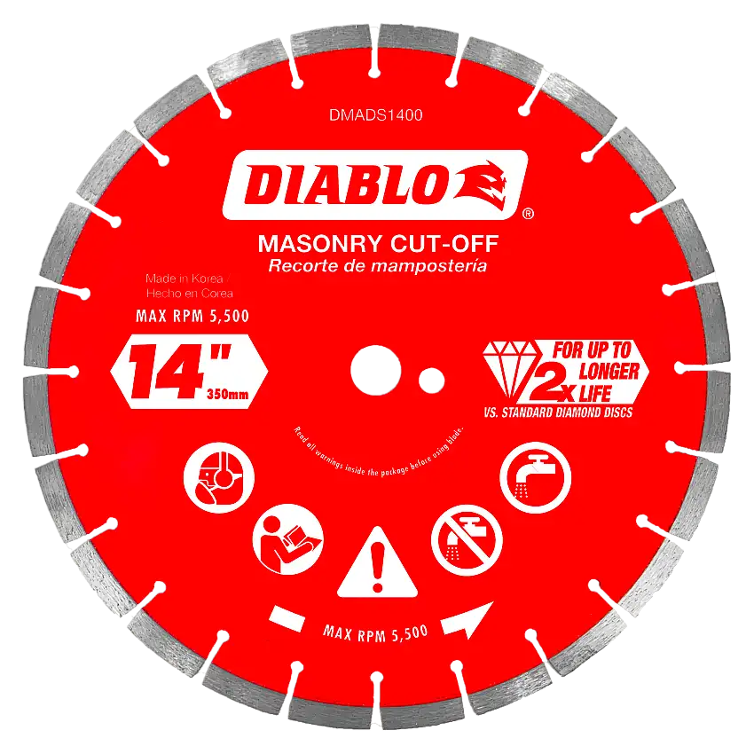 Diablo DMADS1400 14 in. Diamond Segmented Cut-Off Discs for Masonry