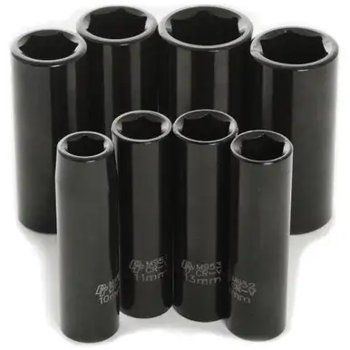 Performance Tool M595DB 8 Piece 3/8" Drive Metric Deep Impact Socket Set - 10 to 19mm