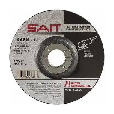 United Abrasives 20162 Type 27 Aluminum Grinding Wheel with Hub | 4-1/2" Diameter (Sold by Box of 10)