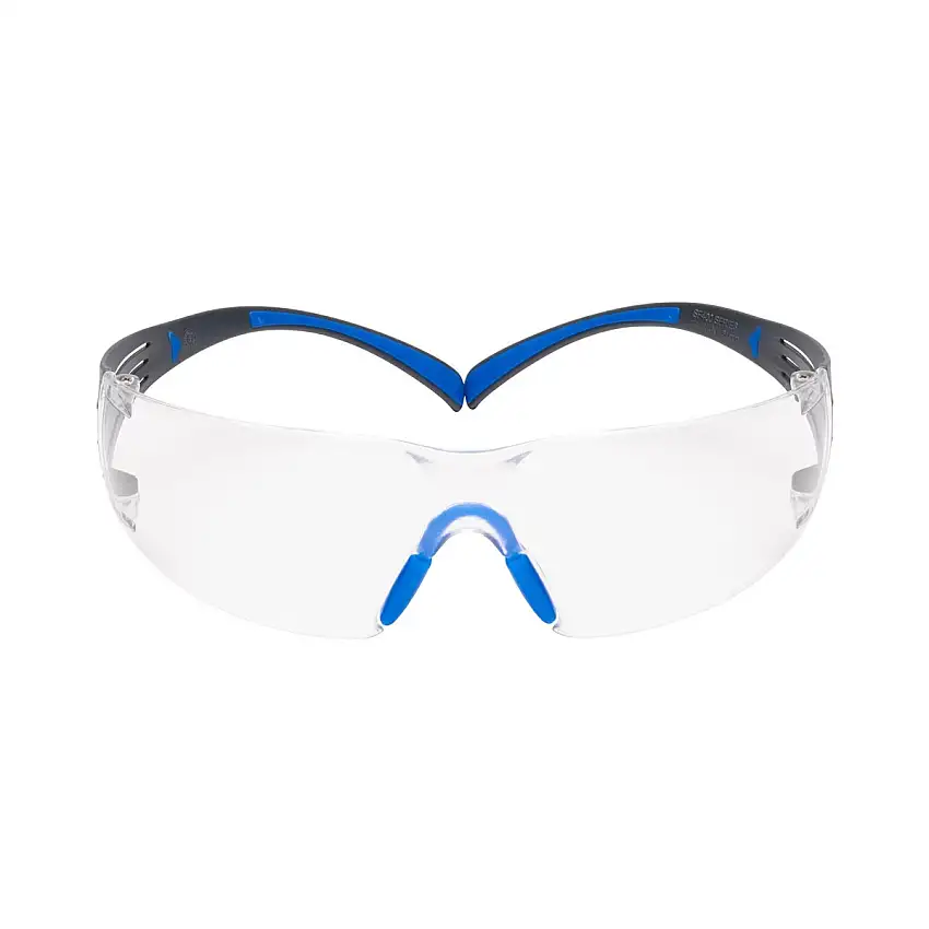3M SecureFit Gray, Blue and Black Safety Glasses With Clear And Anti-Fog/Anti-Scratch Lens