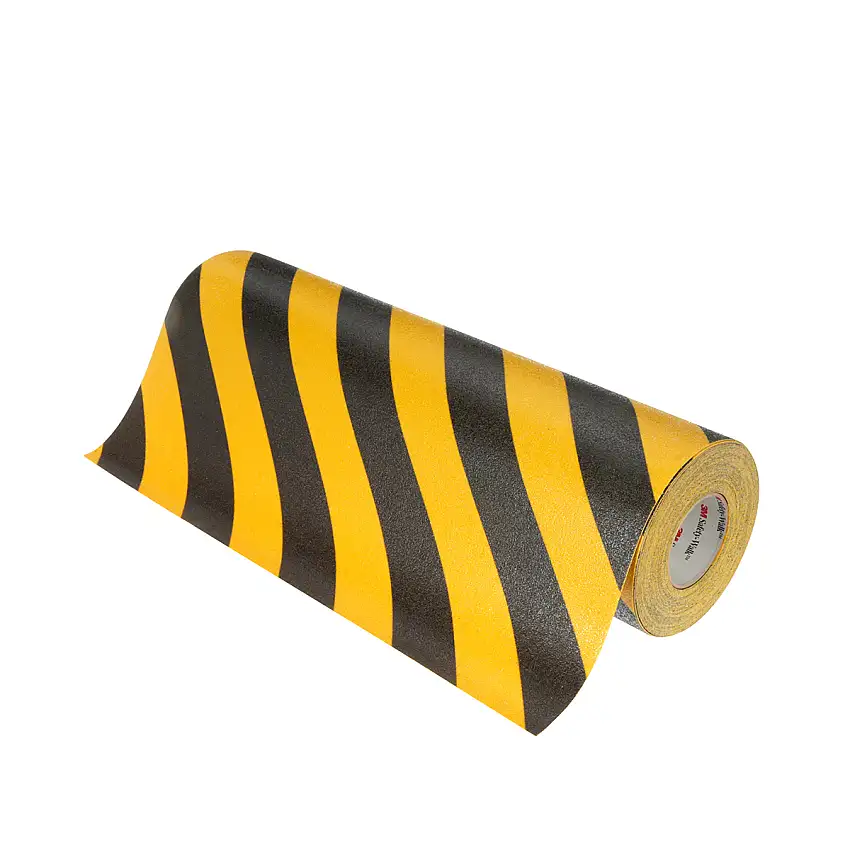 3M SafetyWalk SlipResistant General Purpose Tapes Treads 613 BlackYellow Stripe 6 in x 24 in