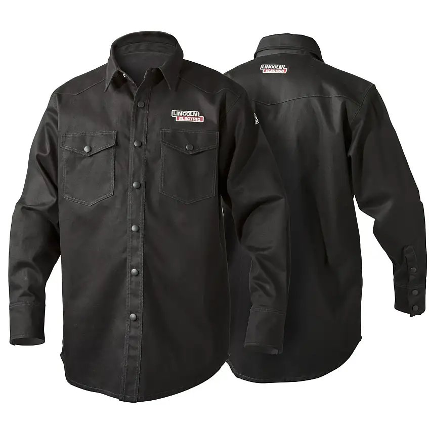 Lincoln Electric® Medium 31" Black Cotton Flame Retardant Welding Jacket With Button Closure