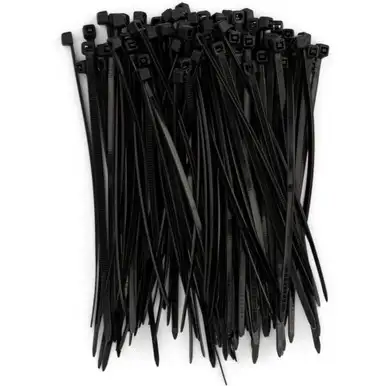 Enkay 7045 4" Black Nylon Cable Ties 18# Strength - 100 per Package