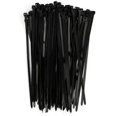 Enkay 7085 8" Black Nylon Cable Ties 50# Strength - 100 per Package